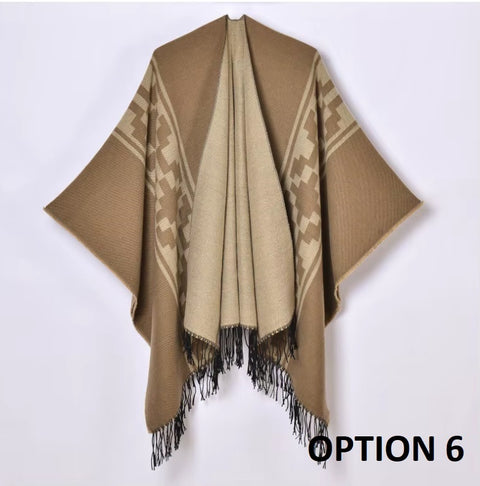 New Winter Warm Ponchos Thickened Scarf Split Cape Shawl CODE: KAR3575