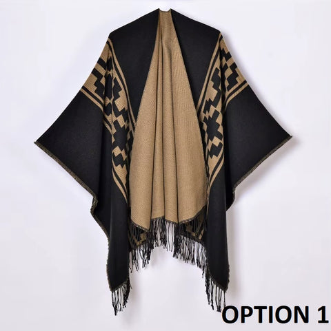 New Winter Warm Ponchos Thickened Scarf Split Cape Shawl CODE: KAR3575