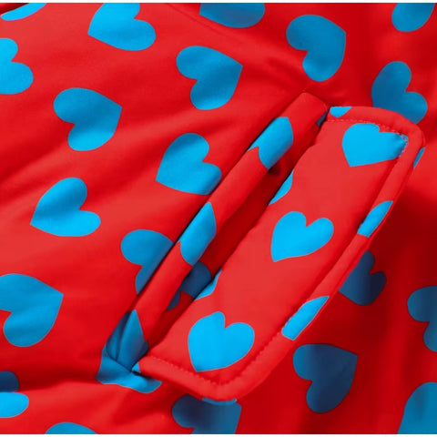 New Fashion Stand Collar Love Print Thick Zipper Pocket Jacket Mini Skirt 2 Piece Set CODE: KAR3576