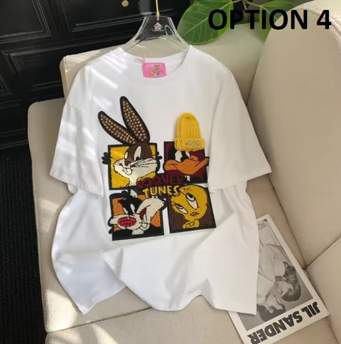 New Disney Fun Cartoon Donald Duck Short Sleeved Loose Top CODE: KAR3581