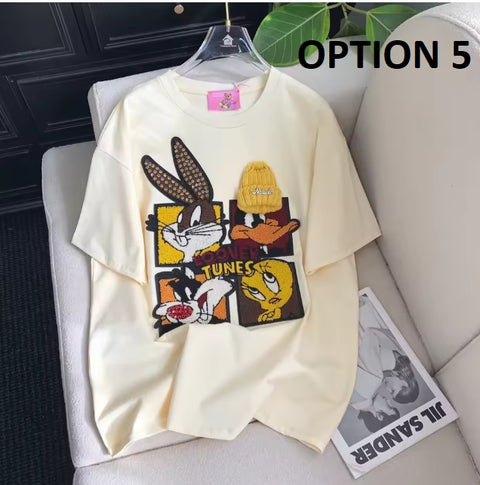 New Disney Fun Cartoon Donald Duck Short Sleeved Loose Top CODE: KAR3581