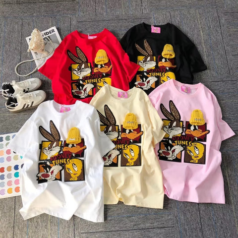 New Disney Fun Cartoon Donald Duck Short Sleeved Loose Top CODE: KAR3581