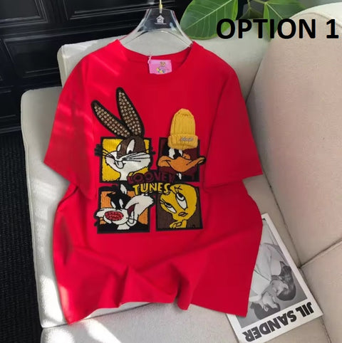 New Disney Fun Cartoon Donald Duck Short Sleeved Loose Top CODE: KAR3581