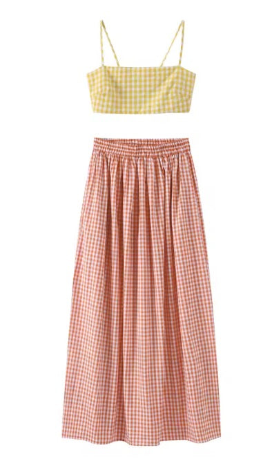 New Fashion Elegant Sling Crop Tube Top High Waist Long Skirt 2 Pieces Set CODE: KAR3591