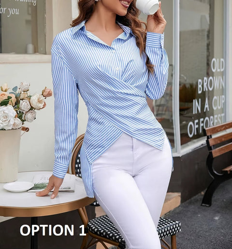 New Summer Striped Style Simple High end Shirt CODE: KAR3592