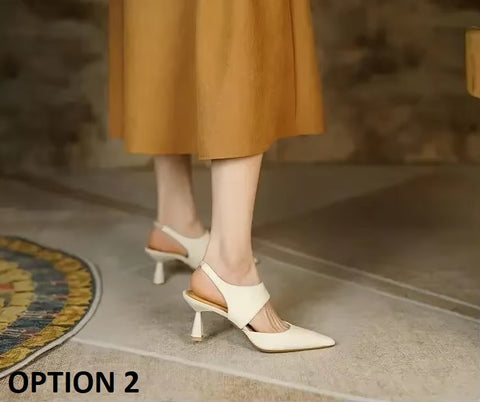 New Back Empty Stiletto Style Solid Pointed Toe High Heel CODE: KAR3599