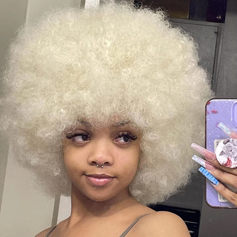 New High Puff Afro Short Kinky Curly Hair Wig  CODE: KAR3616