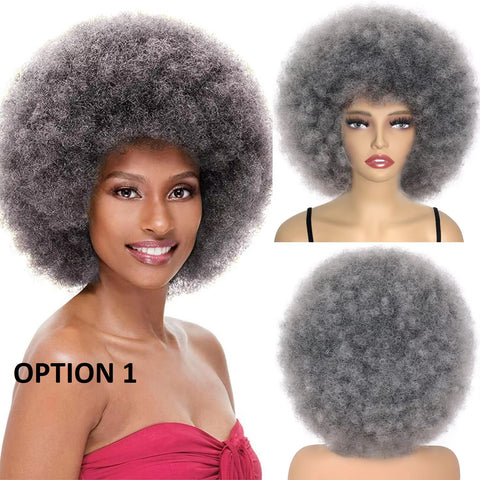 New High Puff Afro Short Kinky Curly Hair Wig  CODE: KAR3616