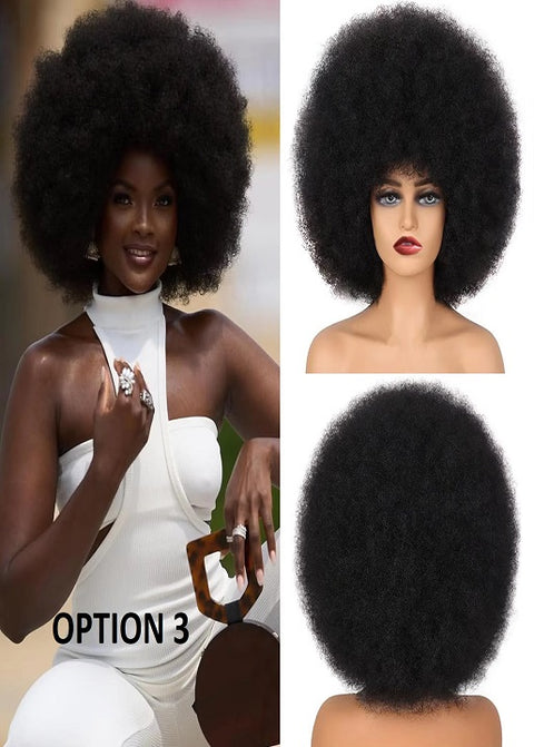 New High Puff Afro Short Kinky Curly Hair Wig  CODE: KAR3616