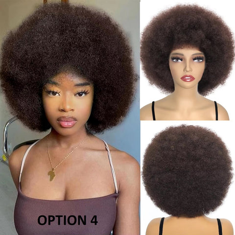 New High Puff Afro Short Kinky Curly Hair Wig  CODE: KAR3616