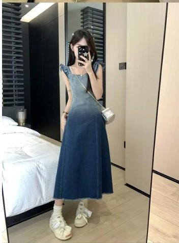 New Ripped Summer Vintage Gradient A-line Dress CODE: KAR3617