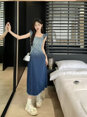 New Ripped Summer Vintage Gradient A-line Dress CODE: KAR3617