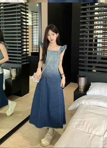 New Ripped Summer Vintage Gradient A-line Dress CODE: KAR3617