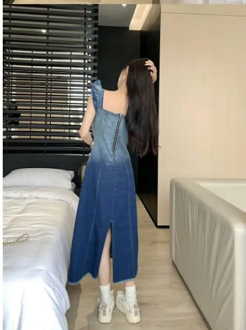 New Ripped Summer Vintage Gradient A-line Dress CODE: KAR3617