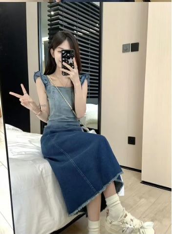 New Ripped Summer Vintage Gradient A-line Dress CODE: KAR3617