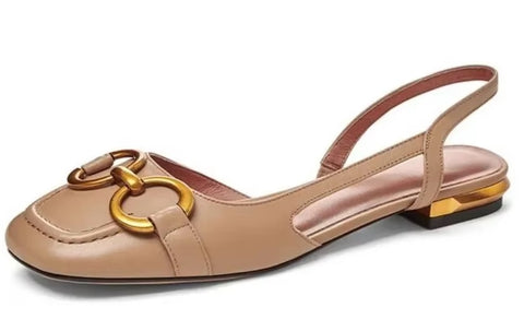 New Fashion Low-heeled Slingback Suede High Quality Elegant Slip on Flat Sandals CODE: KAR3619