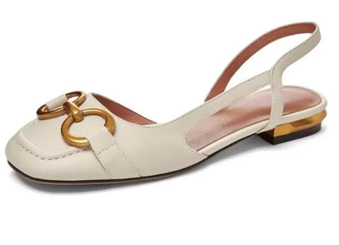 New Fashion Low-heeled Slingback Suede High Quality Elegant Slip on Flat Sandals CODE: KAR3619