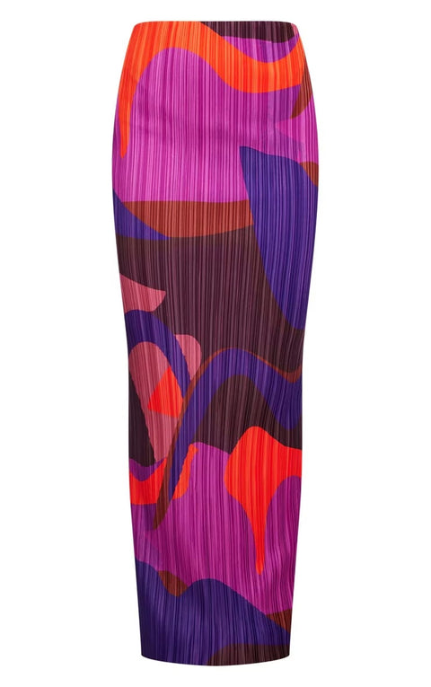 New Printed Pleated Sling Sleeveless Crop Top Wrap Hip Long Skirt Sets CODE: KAR3621