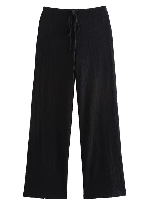 New V-Neck Single Breasted Solid Texture Casual Vest Top + Fashion High-Waisted Wide Leg Pant Set CODE: KAR3626