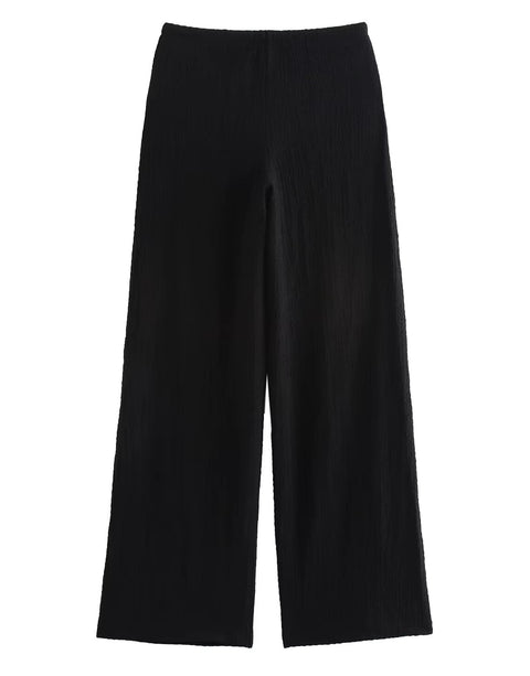 New V-Neck Single Breasted Solid Texture Casual Vest Top + Fashion High-Waisted Wide Leg Pant Set CODE: KAR3626