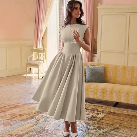 New Sexy Backless Sleeveless Pleated Slim Fit Vest Style Dress CODE: KAR3630