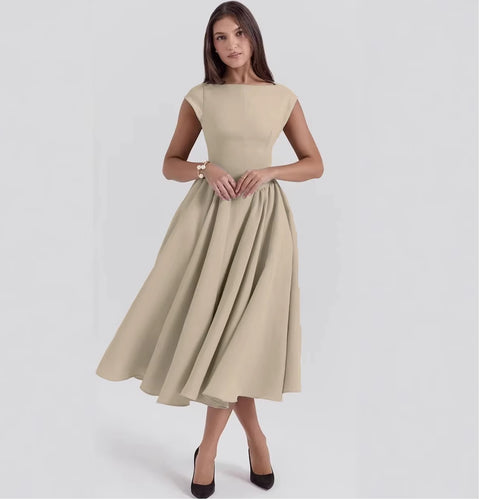 New Sexy Backless Sleeveless Pleated Slim Fit Vest Style Dress CODE: KAR3630