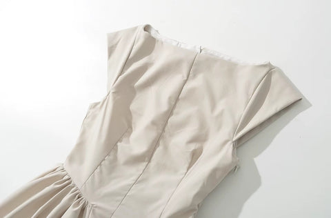 New Sexy Backless Sleeveless Pleated Slim Fit Vest Style Dress CODE: KAR3630