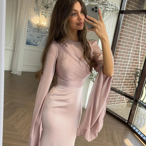 New Cap Sleeves O-Neck Floor Length Occasion Prom Party Dress CODE: READY1479