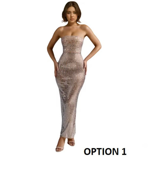 New Floor Length Bodycon Square Collar Prom High Waist Party Dress CODE: KAR3635