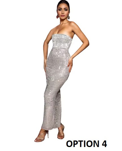 New Floor Length Bodycon Square Collar Prom High Waist Party Dress CODE: KAR3635