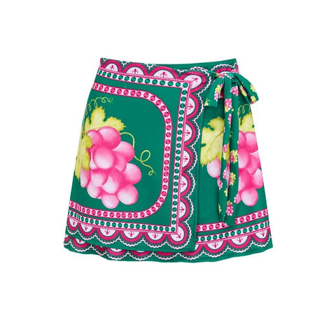 New Flower Cut Out, V Neck One Piece Swimsuit with Beach Skirt CODE: KAR3638
