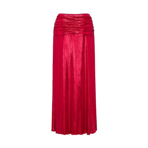 One Shoulder 3D Flower Shiny One Piece Swimsuit and Skirt CODE: READY1458