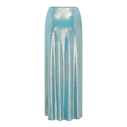 New Glossy One Shoulder 3D Flower Shiny One Piece Swimsuit and Skirt CODE: KAR3651