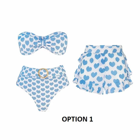Sexy High Waist Tassel Skirt Beach Outing Swimsuit 2 Pieces Push Up Bikini Swimwear Set CODE: KAR3652
