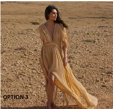 Sexy Summer V Neck Cover up Bohemian Elegant Bikini Cover-ups Backless Dress CODE: KAR3657