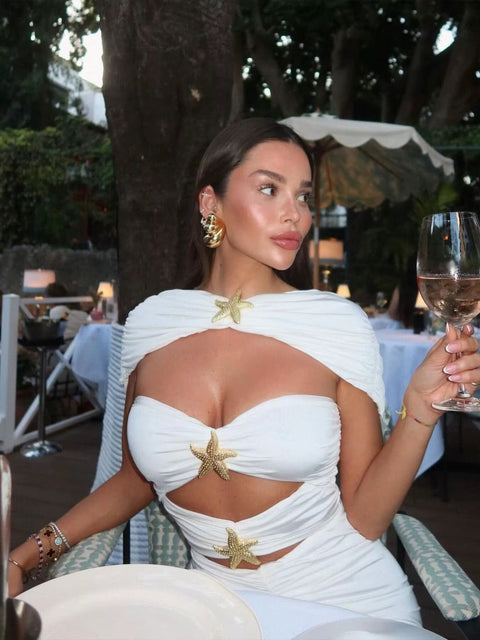 Summer Elegant Slim Robe Party Skirt with Cut Out Bathing Suit Swimwear CODE: KAR3663