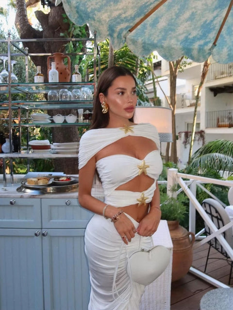 Summer Elegant Slim Robe Party Skirt with Cut Out Bathing Suit Swimwear CODE: KAR3663