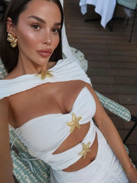 Summer Elegant Slim Robe Party Skirt with Cut Out Bathing Suit Swimwear CODE: KAR3663