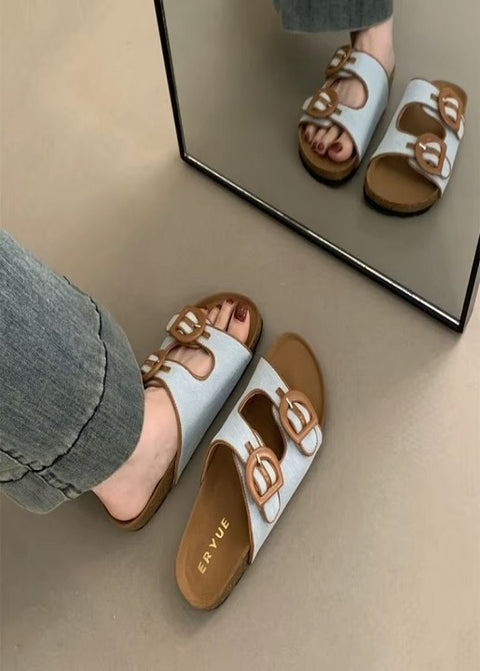 Summer Casual Style Metal Buckle Slipper CODE: KAR3667