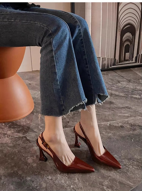 New Fashion Luxury Designer Pointed Toe Sing backs Elegant High Heel CODE: KAR3670