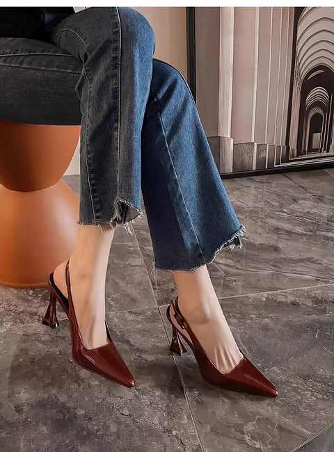 New Fashion Luxury Designer Pointed Toe Sing backs Elegant High Heel CODE: KAR3670