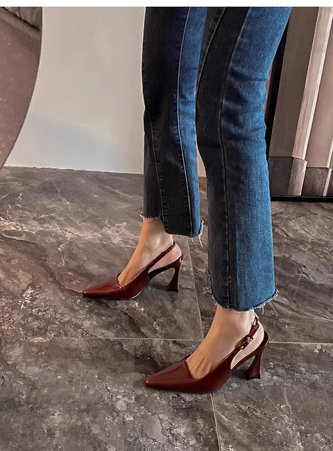 New Fashion Luxury Designer Pointed Toe Sing backs Elegant High Heel CODE: KAR3670