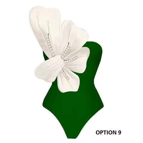 Sexy Floral Ruffle Printed, Push Up Slimming Bathing One Piece Swimsuit CODE: KAR3674