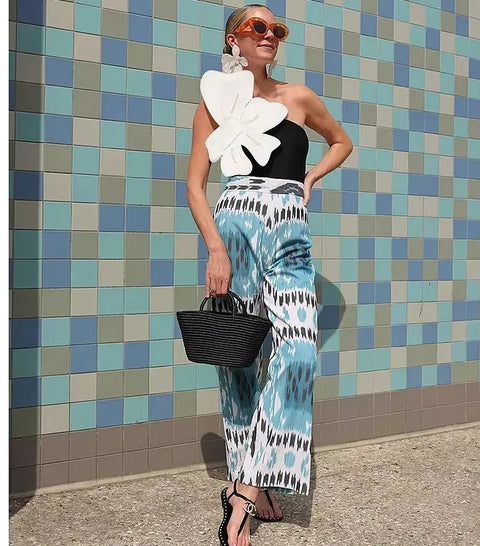 Sexy Floral Ruffle Printed, Push Up Slimming Bathing One Piece Swimsuit CODE: KAR3674