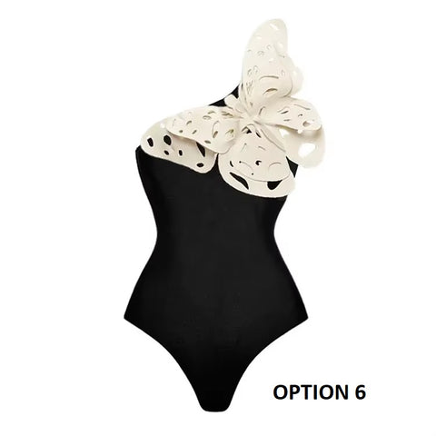 Sexy Floral Ruffle Printed, Push Up Slimming Bathing One Piece Swimsuit CODE: KAR3674