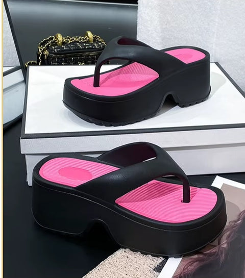 Summer Fashion Thick Bottom Comfort Soft Sole Slides Slippers CODE: KAR3675