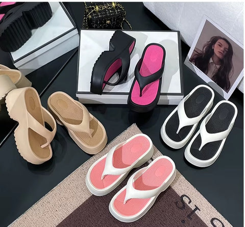 Summer Fashion Thick Bottom Comfort Soft Sole Slides Slippers CODE: KAR3675