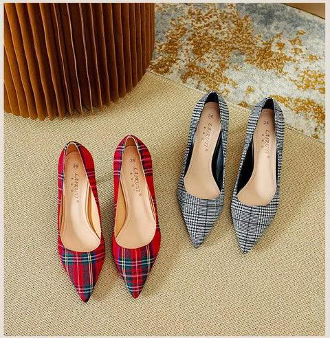 New Pointed Toe Stiletto Thin High Pumps Red Black Heel CODE: KAR3677