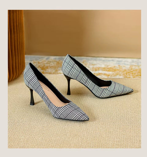 New Pointed Toe Stiletto Thin High Pumps Red Black Heel CODE: KAR3677