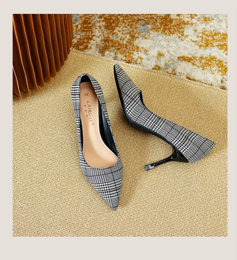 New Pointed Toe Stiletto Thin High Pumps Red Black Heel CODE: KAR3677